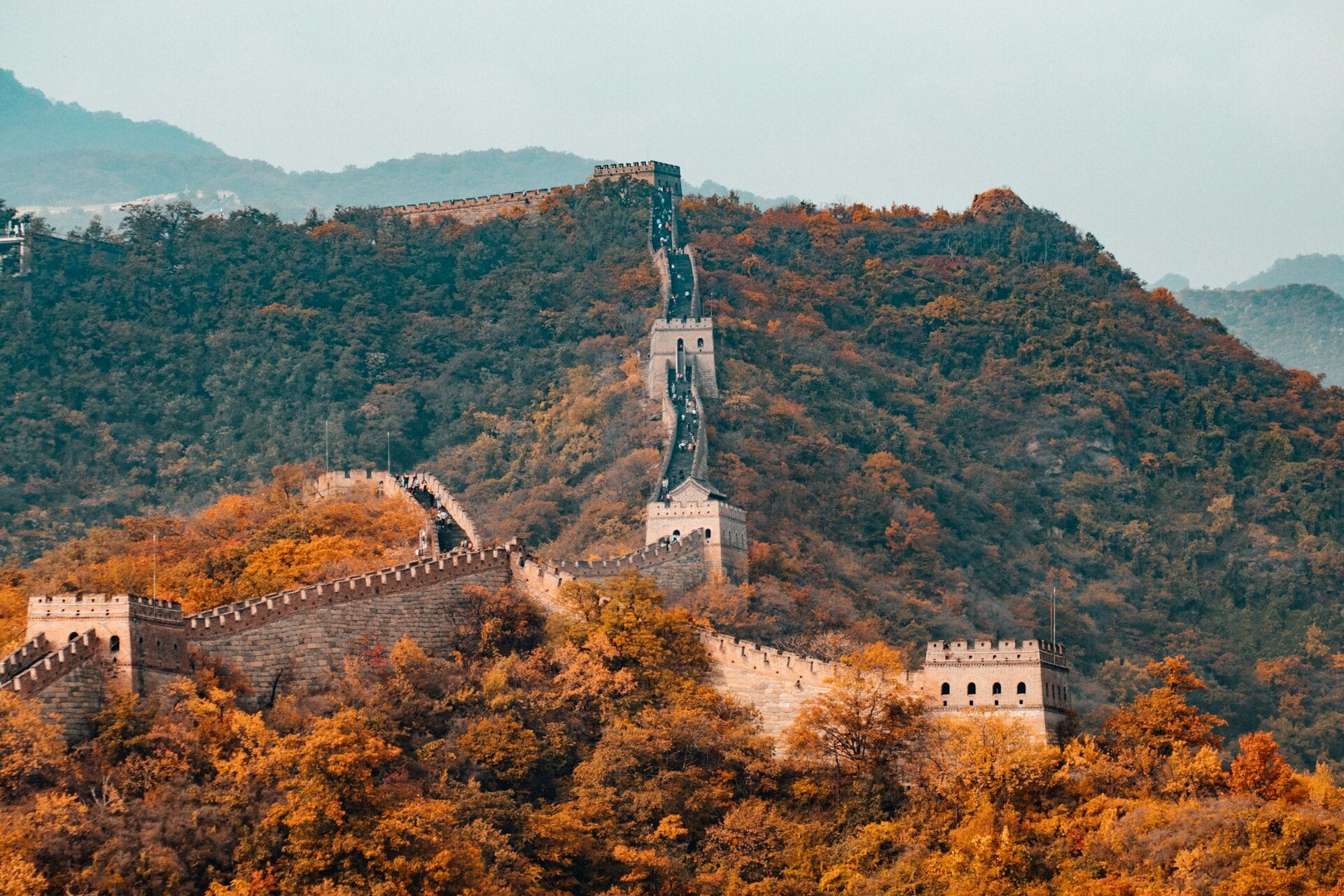 Mutianyu Great Wall of China in autumn